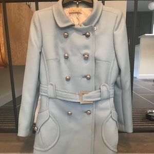 Vintage Pale Blue Double Breasted Peacoat